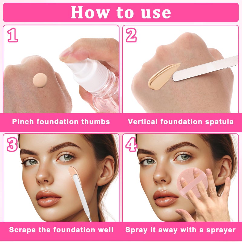 Alrhso 3 Pcs Makeup Spatula, Stainless Steel Cosmetic Spatula Double-Headed Makeup Spatulas for Mixing Foundation Cosmetics Professional Beginner - Image 3